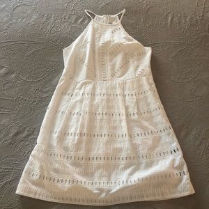LOFT - White Embroidered High Neck Sundress